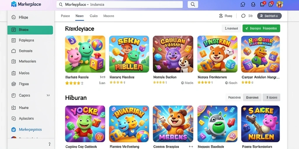 Tampilan awal permainan yang menawan dan mudah dimengerti.