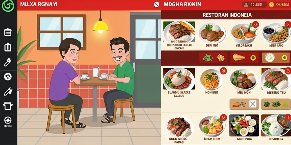 Tampilan antarmuka utama game HR89 dengan karakter yang menarik.