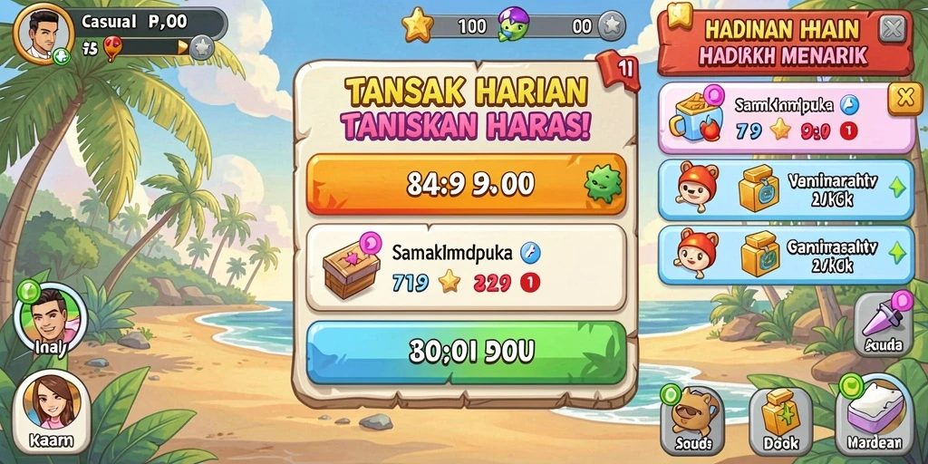 Tampilan menu utama yang menarik dan mudah dinavigasi.
